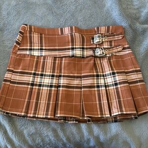 Brown plaid skirt forever21